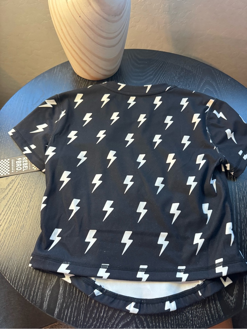 Black Lightning-Print Women’s Performance Shorts - Picture 9 of 10